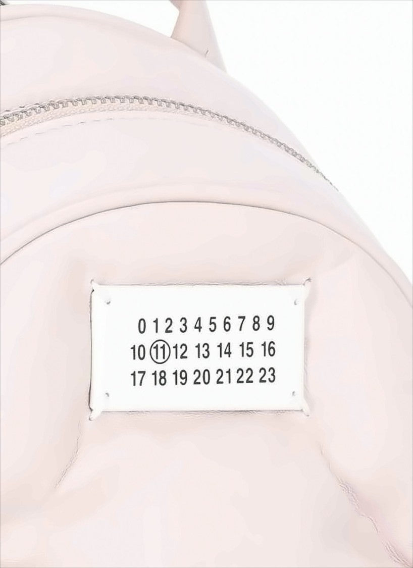 Maison Margiela Calf Leather Backpack With Chain-Detail Straps And Zip Closure