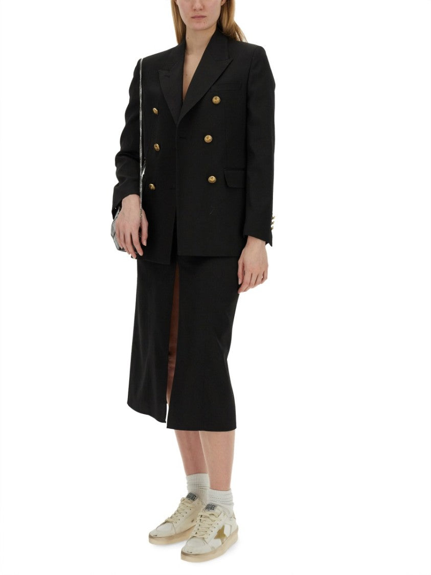 Golden Goose Black Tailored Double-Breasted Virgin Wool Blazer