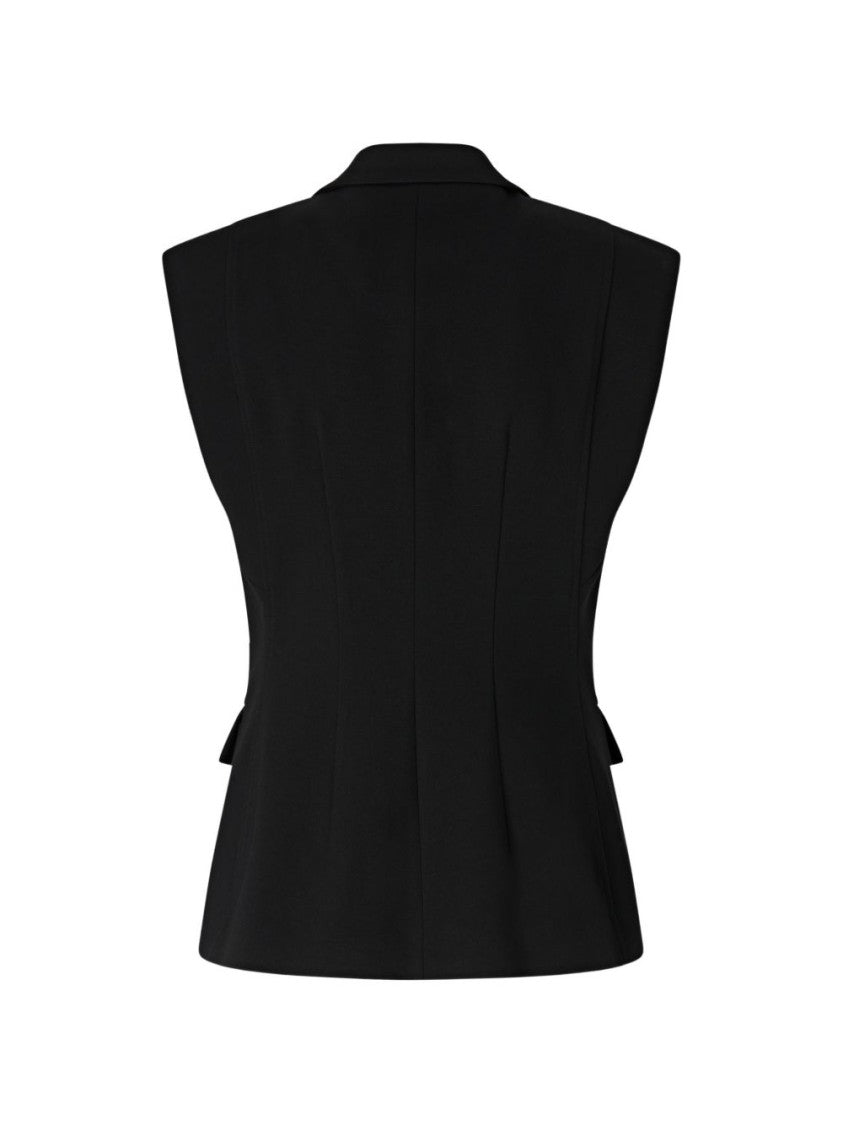 Pinko Black Tailored Sleeveless Single-Button Jacket