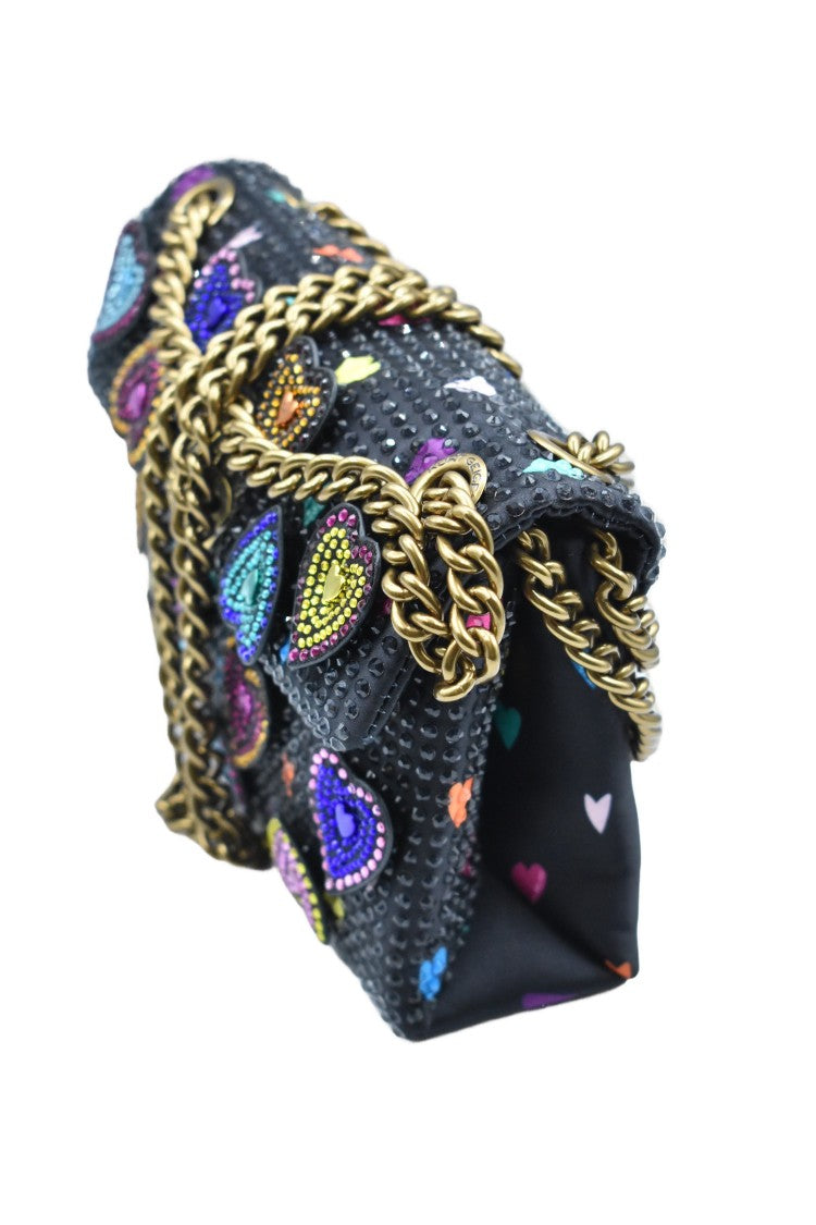 Kurt Geiger Shoulder Bag With Colorful Heart Embellishments