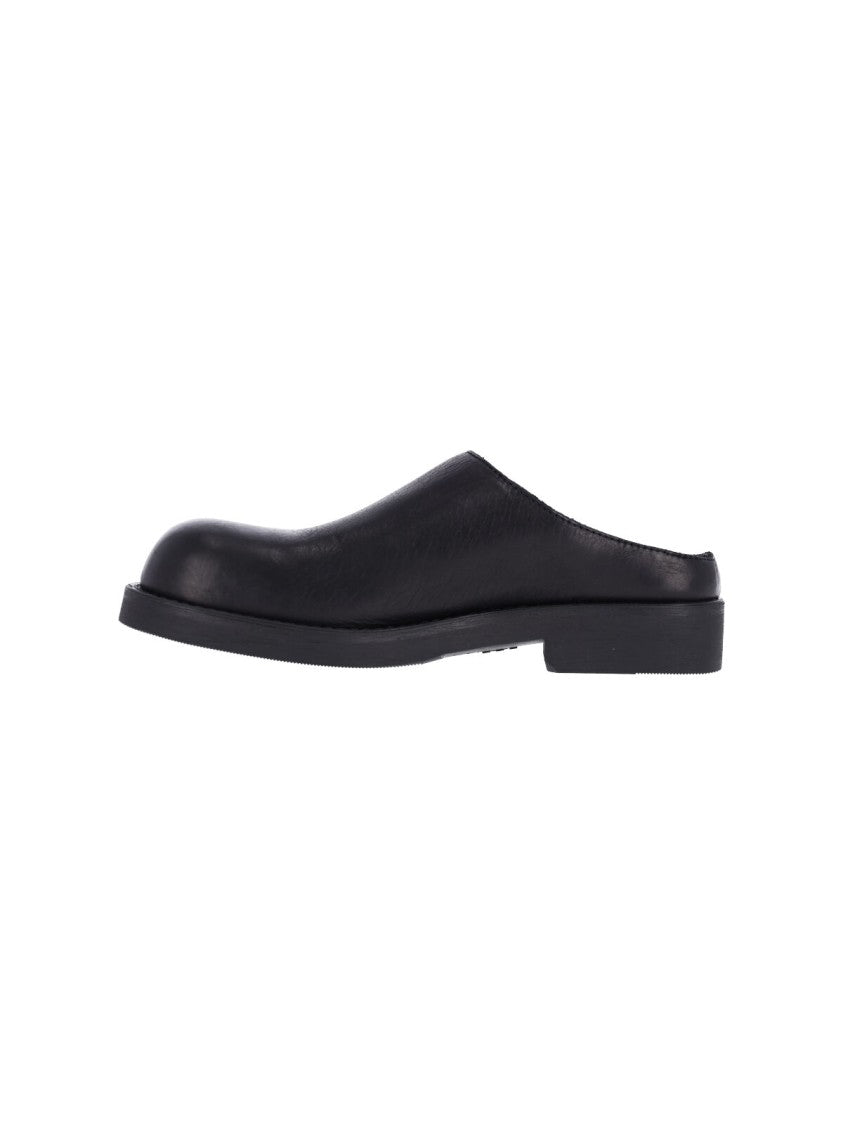 Mm6 By Maison Margiela Black Leather Biker Mules