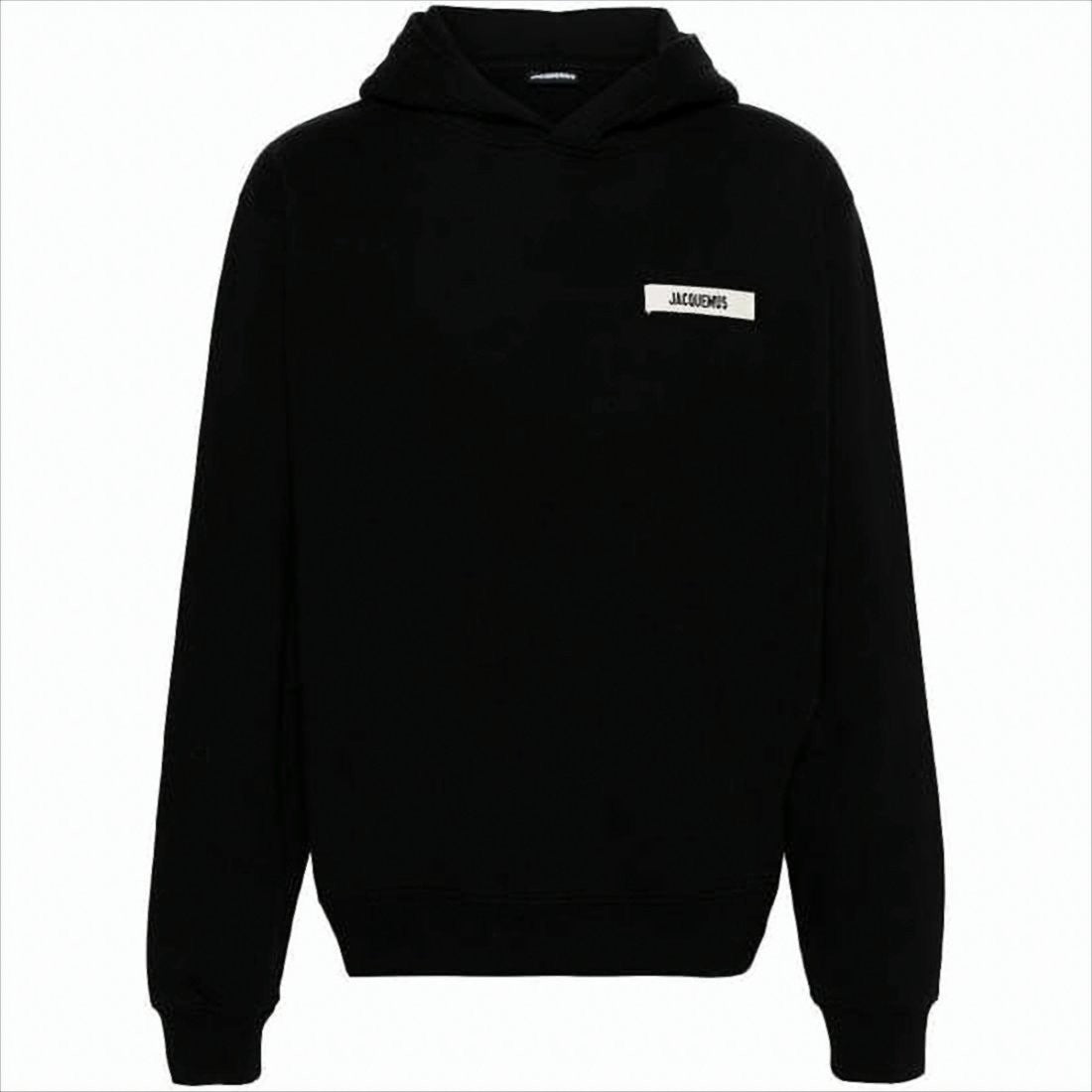 Jacquemus Black Hooded Sweatshirt With Minimalist Design