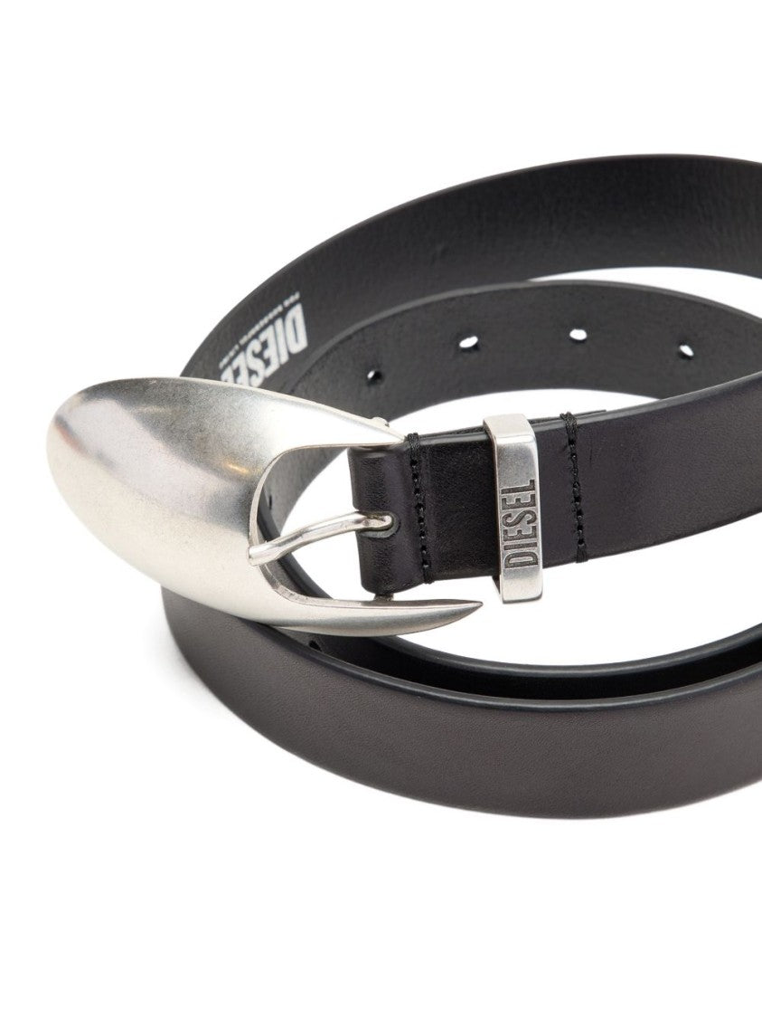 Diesel Black Silk And Nylon Logo Belt