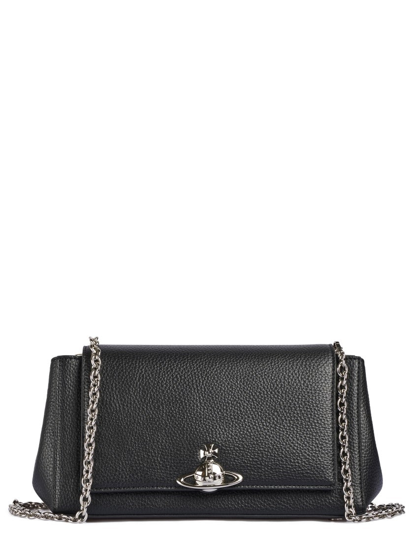 Vivienne Westwood Hazel Black Medium Flap Handbag