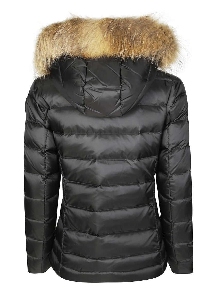 Blauer Hooded Black Jacket With Fitted Silhouette
