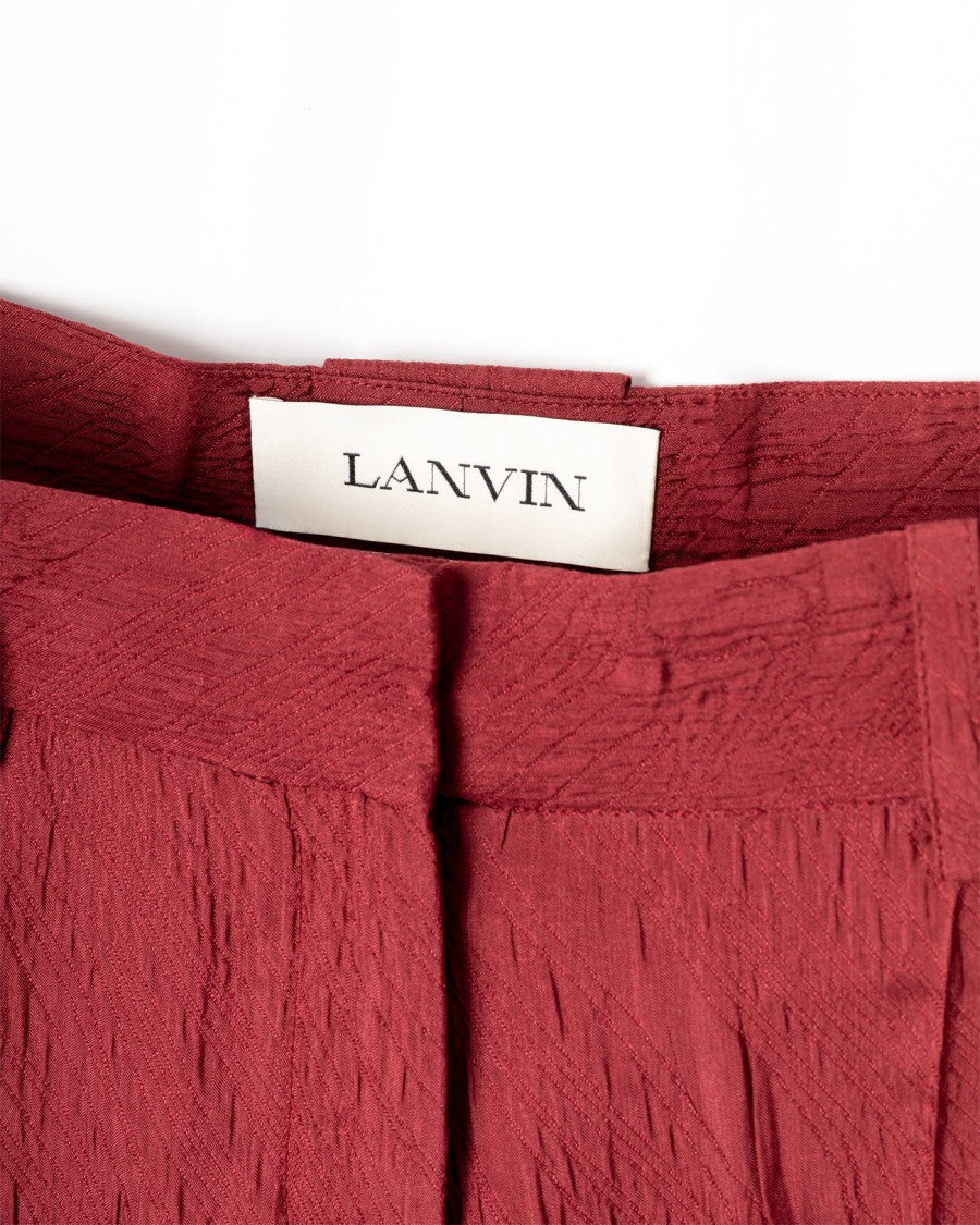 Lanvin Textured Weave Wide-Leg Pants