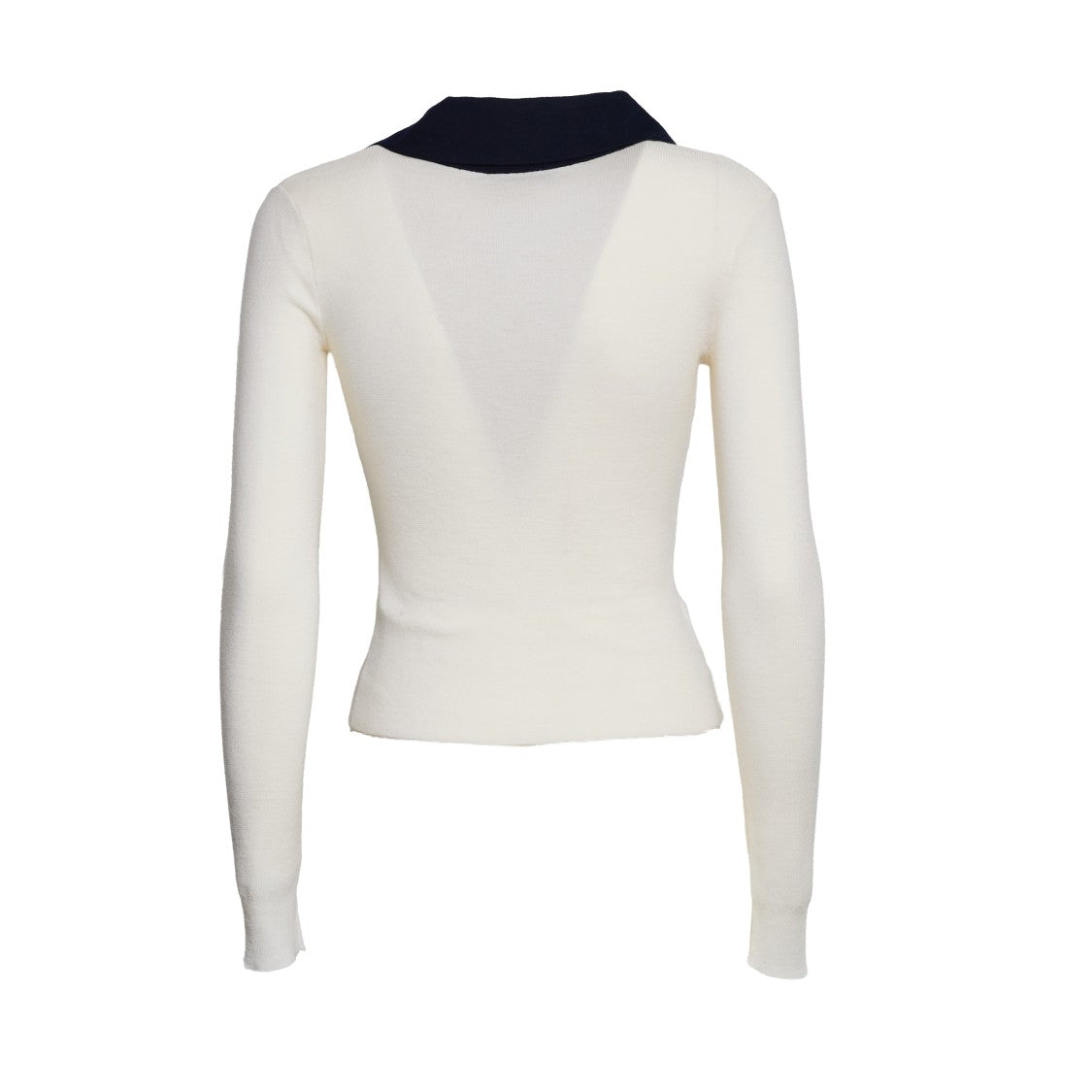 Self-Portrait Fitted Merino Wool Cardigan With Contrast Collar