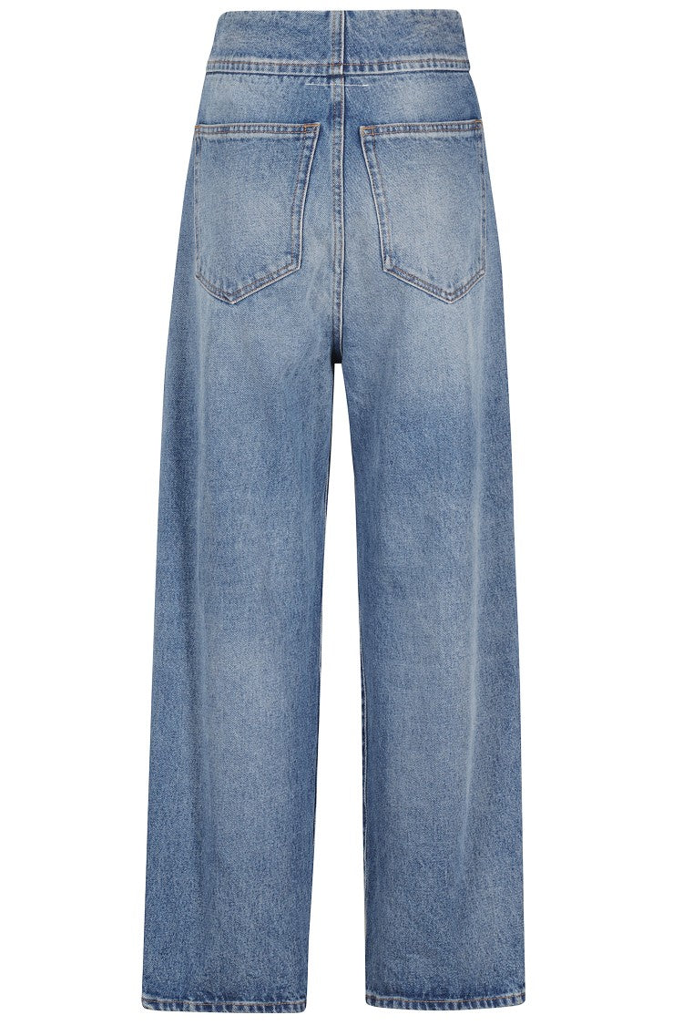 Mm6 By Maison Margiela High-Waisted Light Blue Straight Leg Jeans
