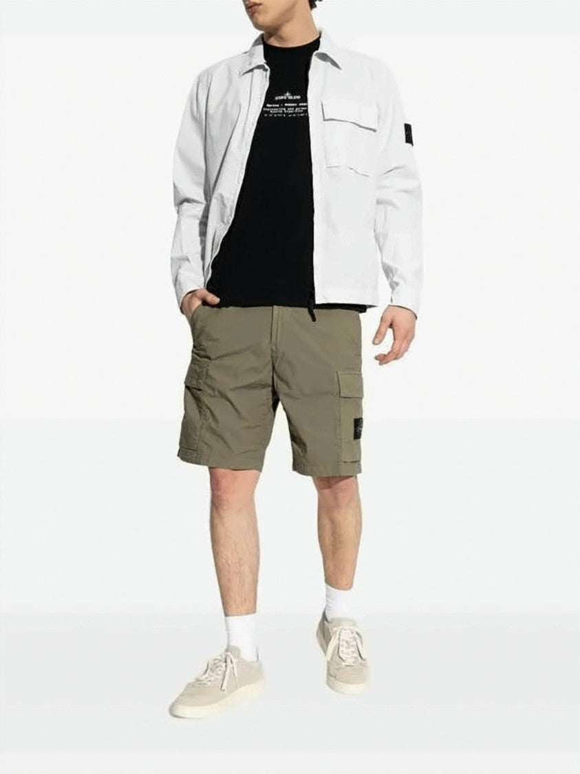 Stone Island Stone Island Minimalist White Jacket With Flap Pocket