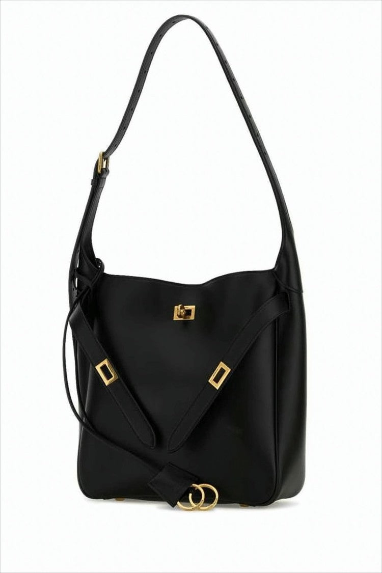 Balenciaga Structured Calf Leather Shoulder Bag With Elegant Accents