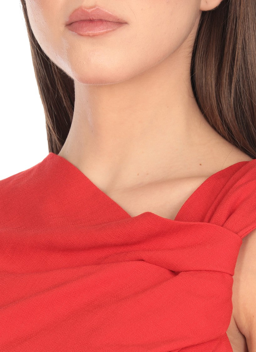Msgm Red Viscose Dress