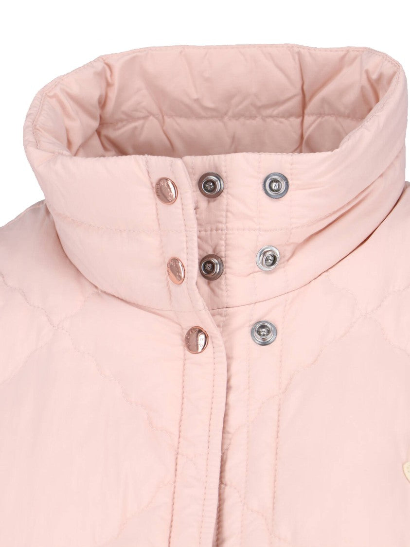 Moncler Pink Padded High-Collar Quilted Vest