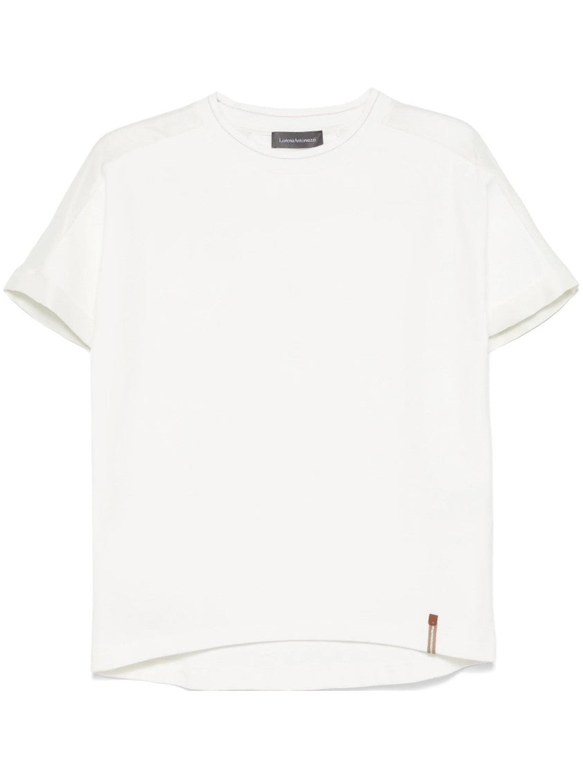 Lorena Antoniazzi White Relaxed-Fit Curved Hem Short-Sleeve Cotton T-Shirt