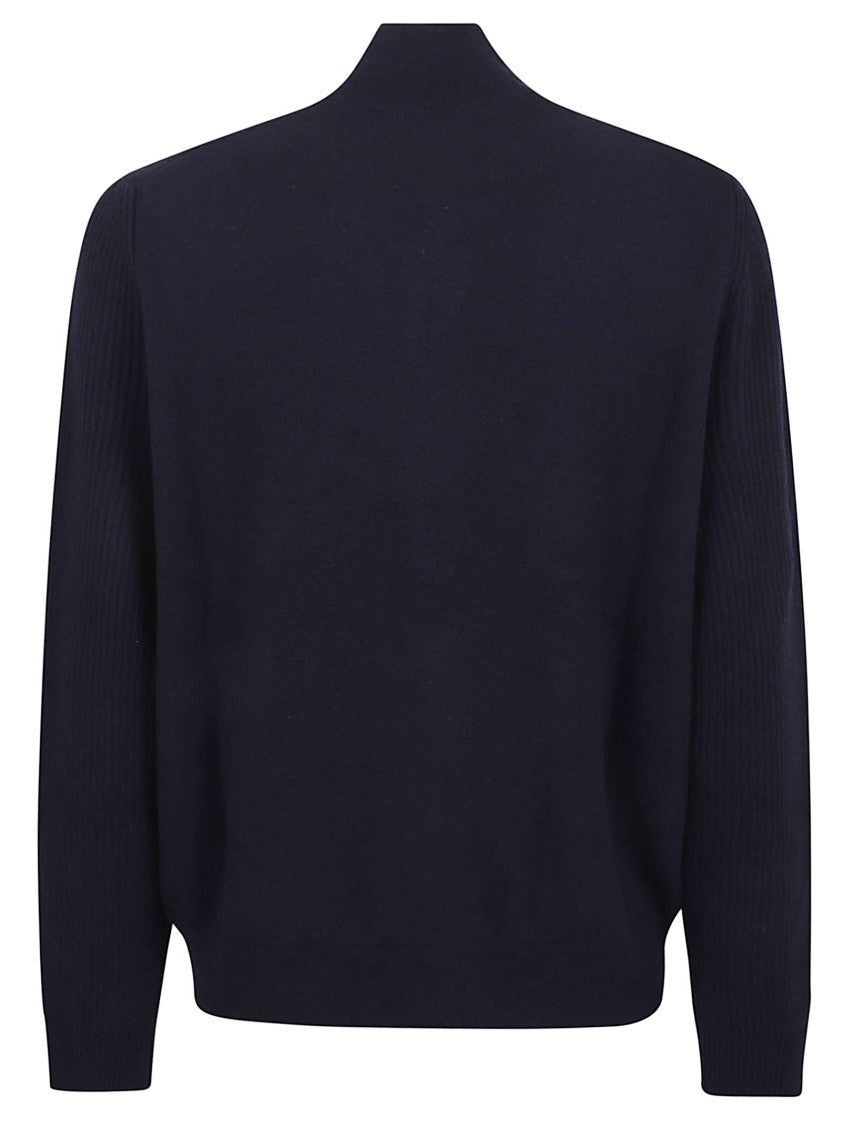 Lardini Dark Navy Wool Cardigan