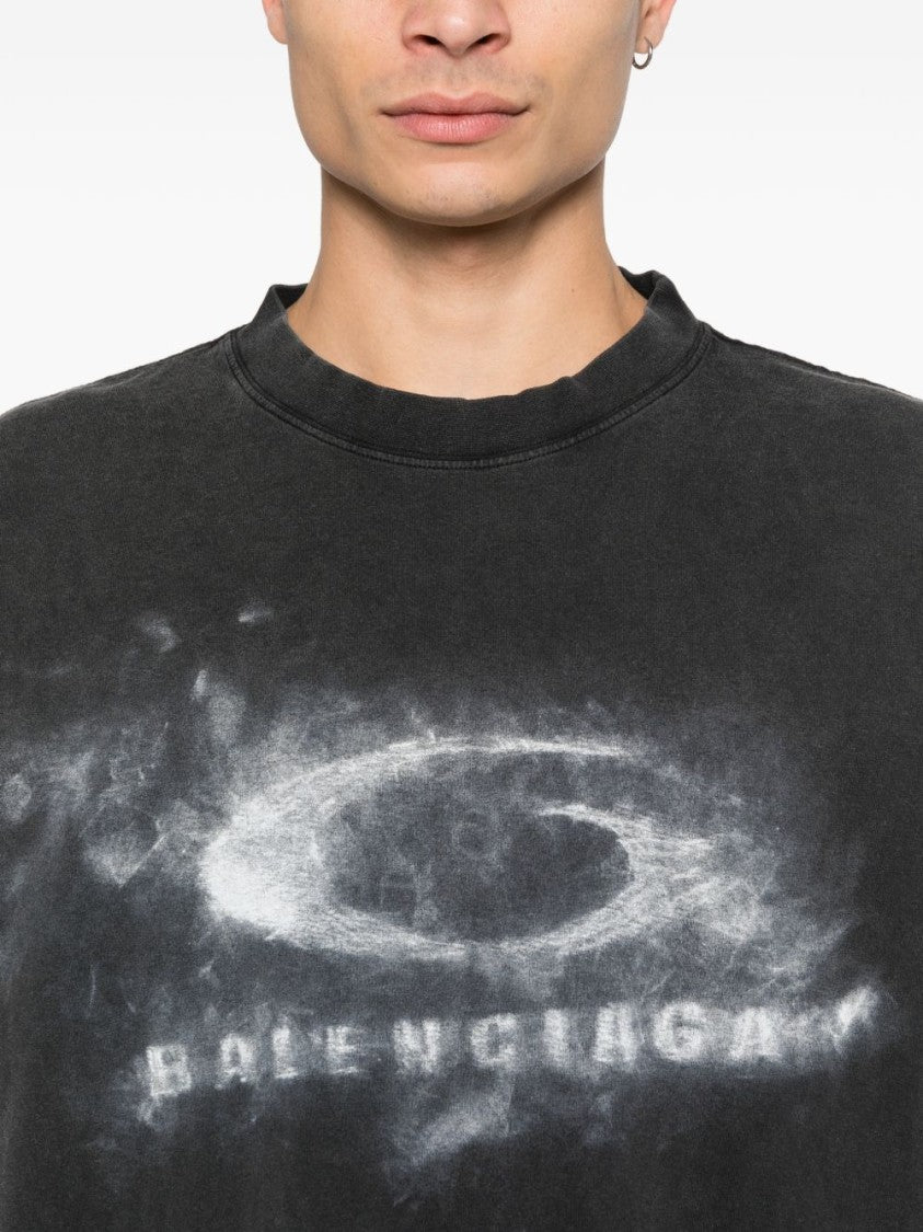 Balenciaga Oversized Black Cotton T-Shirt