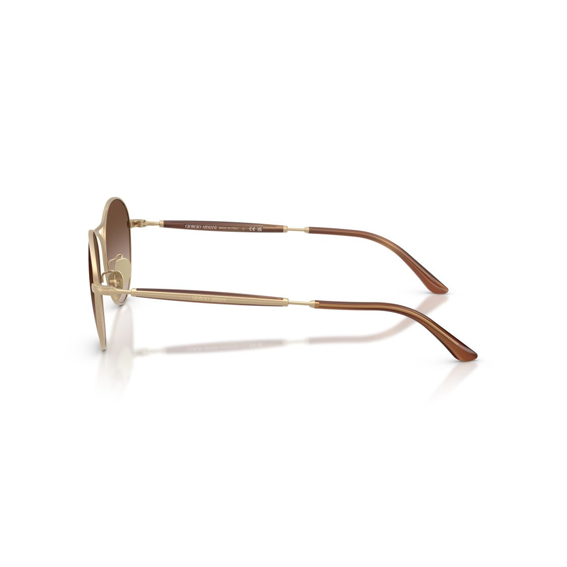 Giorgio Armani 0Ar6177 Round Gradient Brown Sunglasses With Gold-Tone Steel Frame