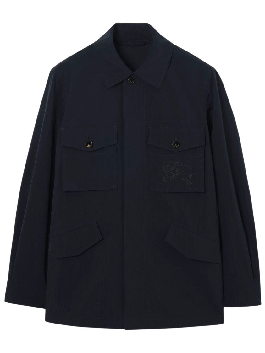 Burberry Blue Stitched Pockets Casual Jacket