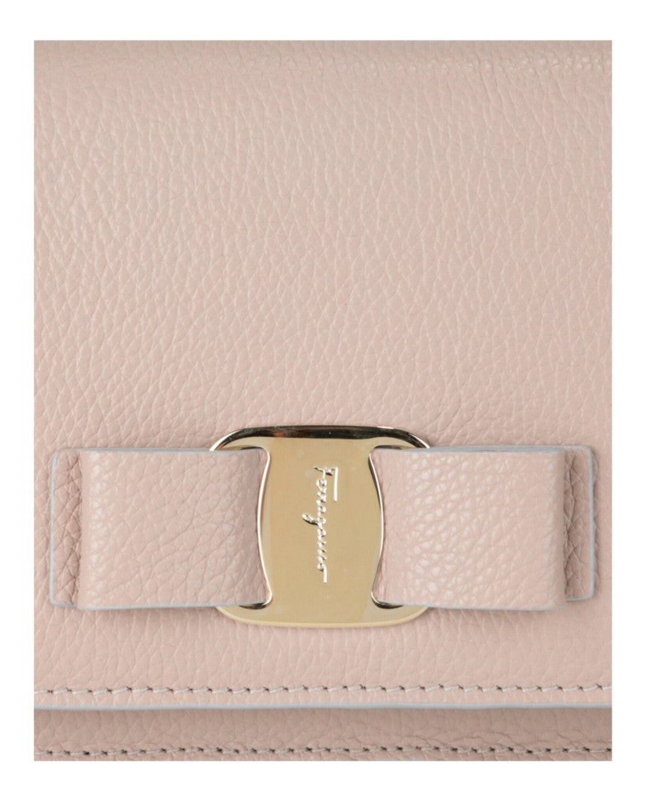 Ferragamo Vara Bow Crossbody With Pebbled Finish And Gold-Tone Hardware