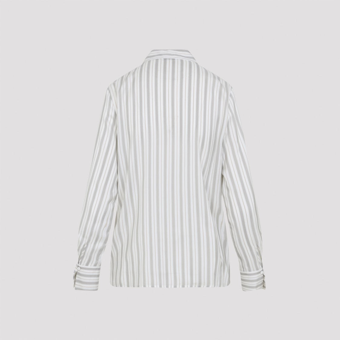 Peserico Vertical Stripe Long-Sleeved Shirt With Classic Collar And Concealed Placket