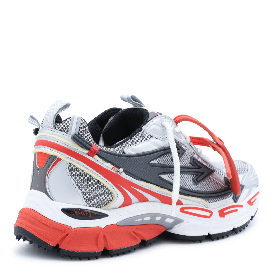 Off-White Grey And Red Be Right Back Mesh Sneakers