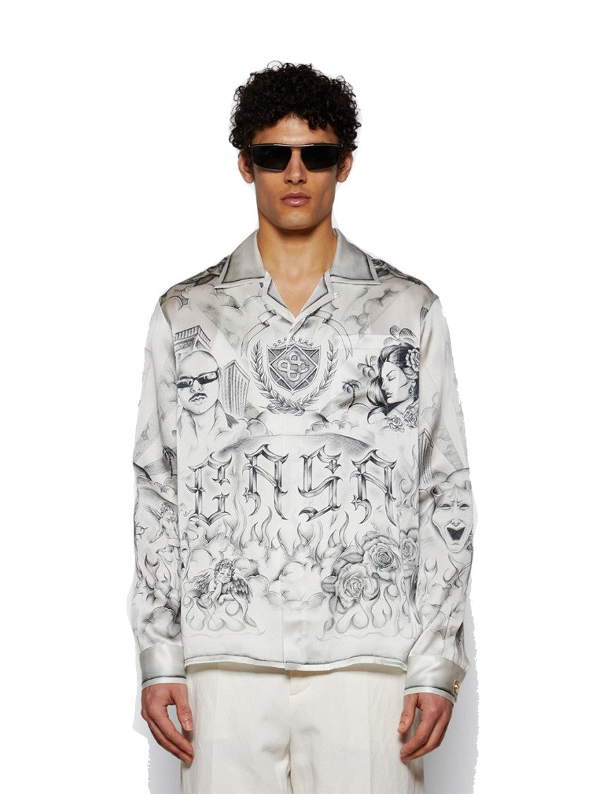 Casablanca Tattoo Long Sleeve Shirt Grey
