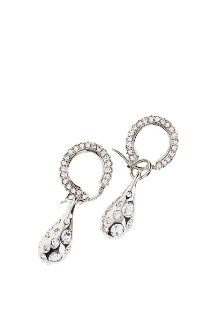 Marni Silver-Toned Brass Earrings With Crystal Accents