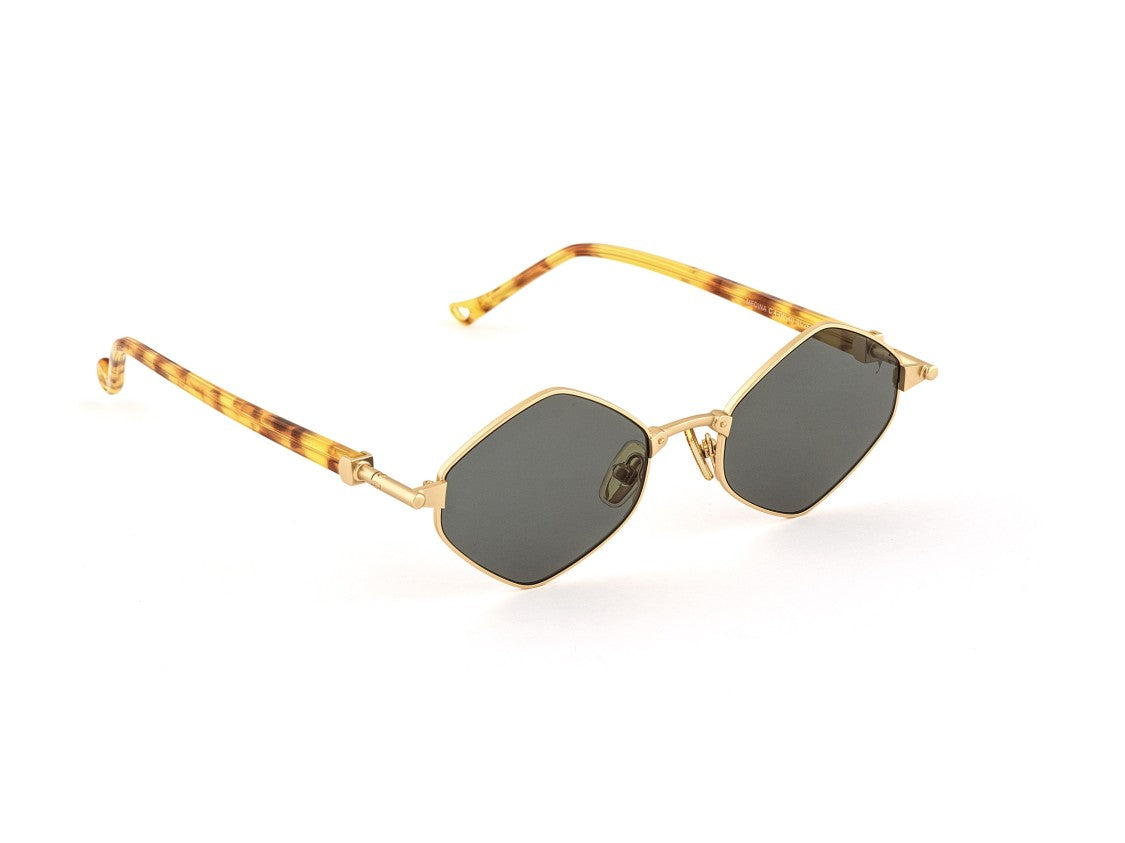 Eyepetizer Gold Medina Tortoiseshell Geometric Sunglasses