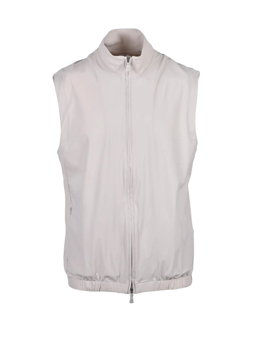 Eleventy Beige Polyamide Elastane Technical Zip Vest