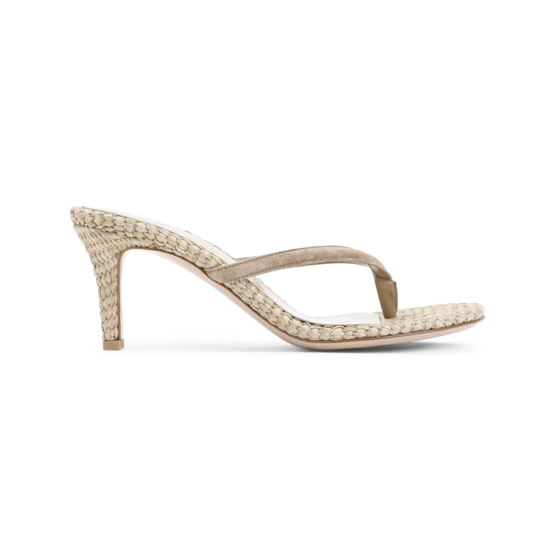Gianvito Rossi Slender-Heeled Sandals With Woven Straw Base