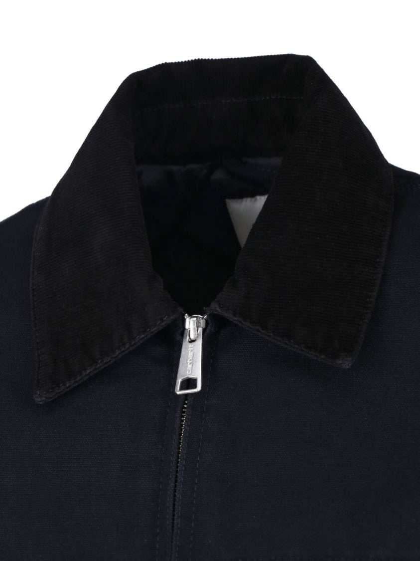 Carhartt Wip Black Og Detroit Cotton Zip-Up Jacket