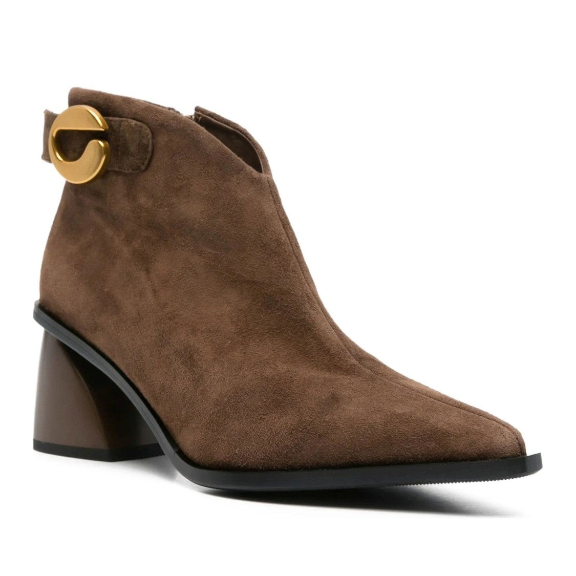 Sergio Moretti Brown Suede Mid-Heel Buckle Boots