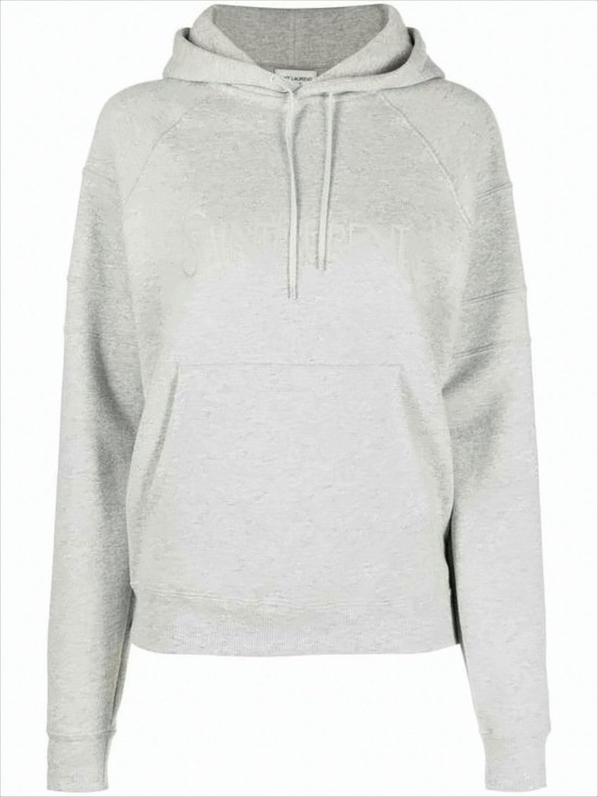 Saint Laurent Relaxed Fit Hoodie With Classic Kangaroo Pocket Design