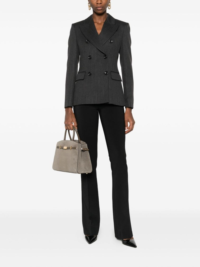Liu Jo Tailored Grey Blazer With Double-Breasted Front