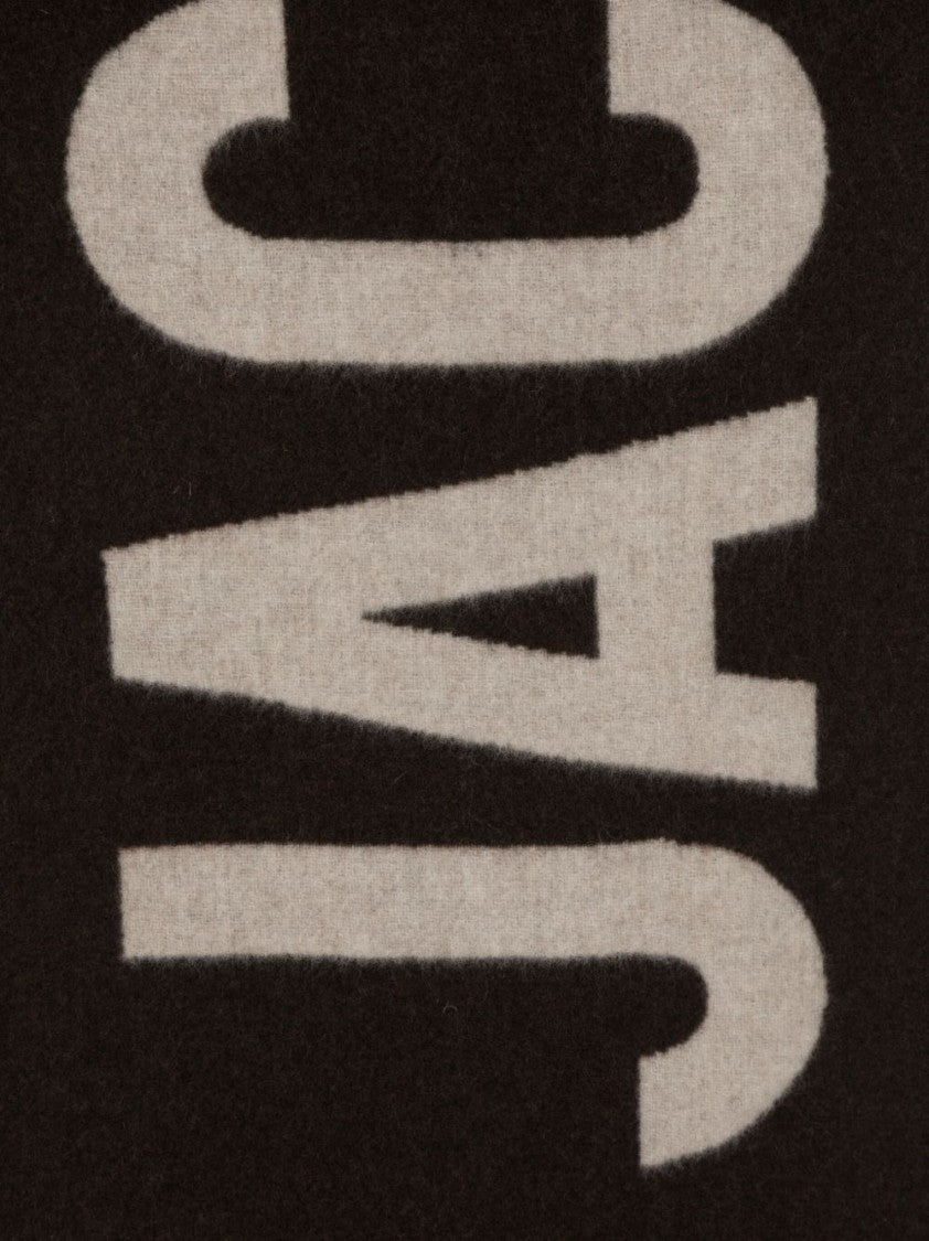 Jacquemus Long Rectangular Fringed Text Scarf