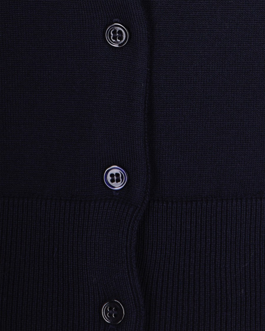 Alpha Studio Midnight Blue Merino Wool Cardigan