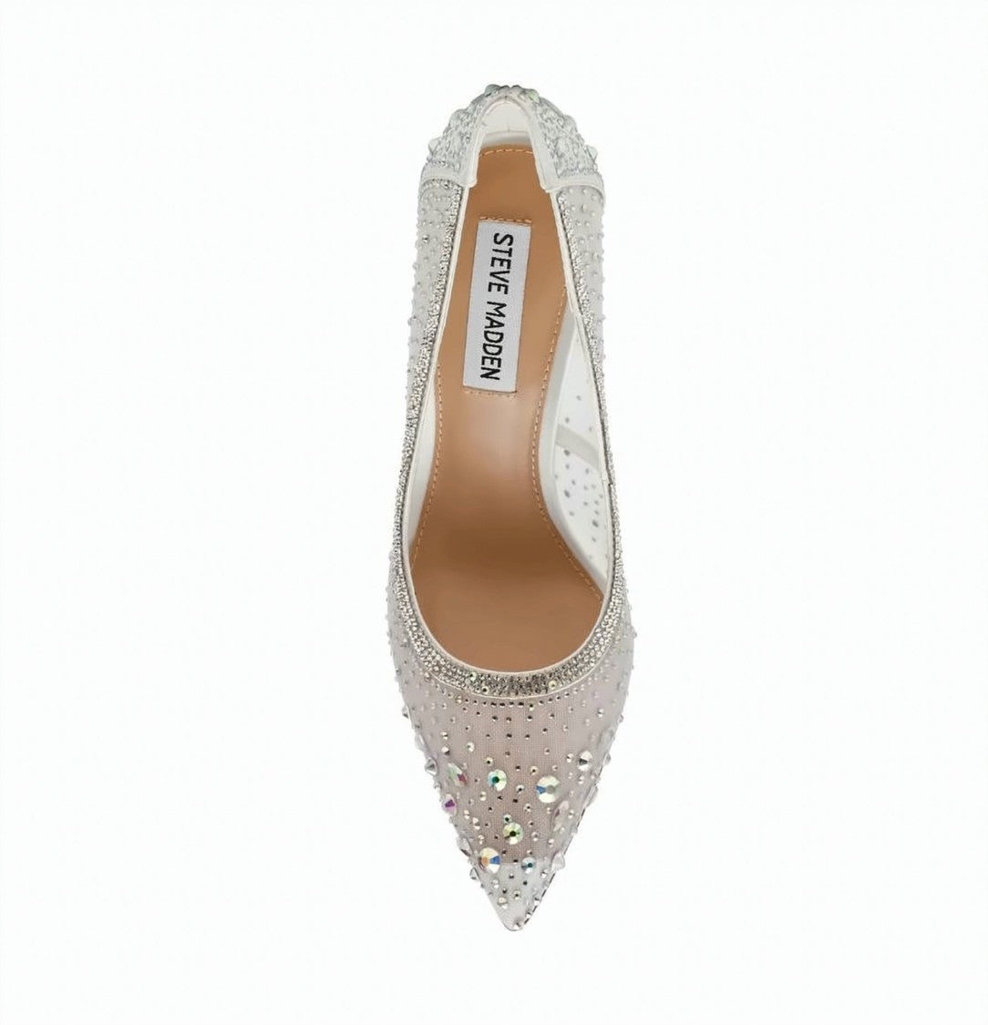 Steve Madden Encaged Ivory Pointed Rhinestone Stiletto Heels