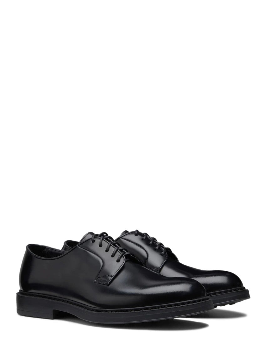 Doucal's Refined Black Calf Leather Lace-Up Shoes