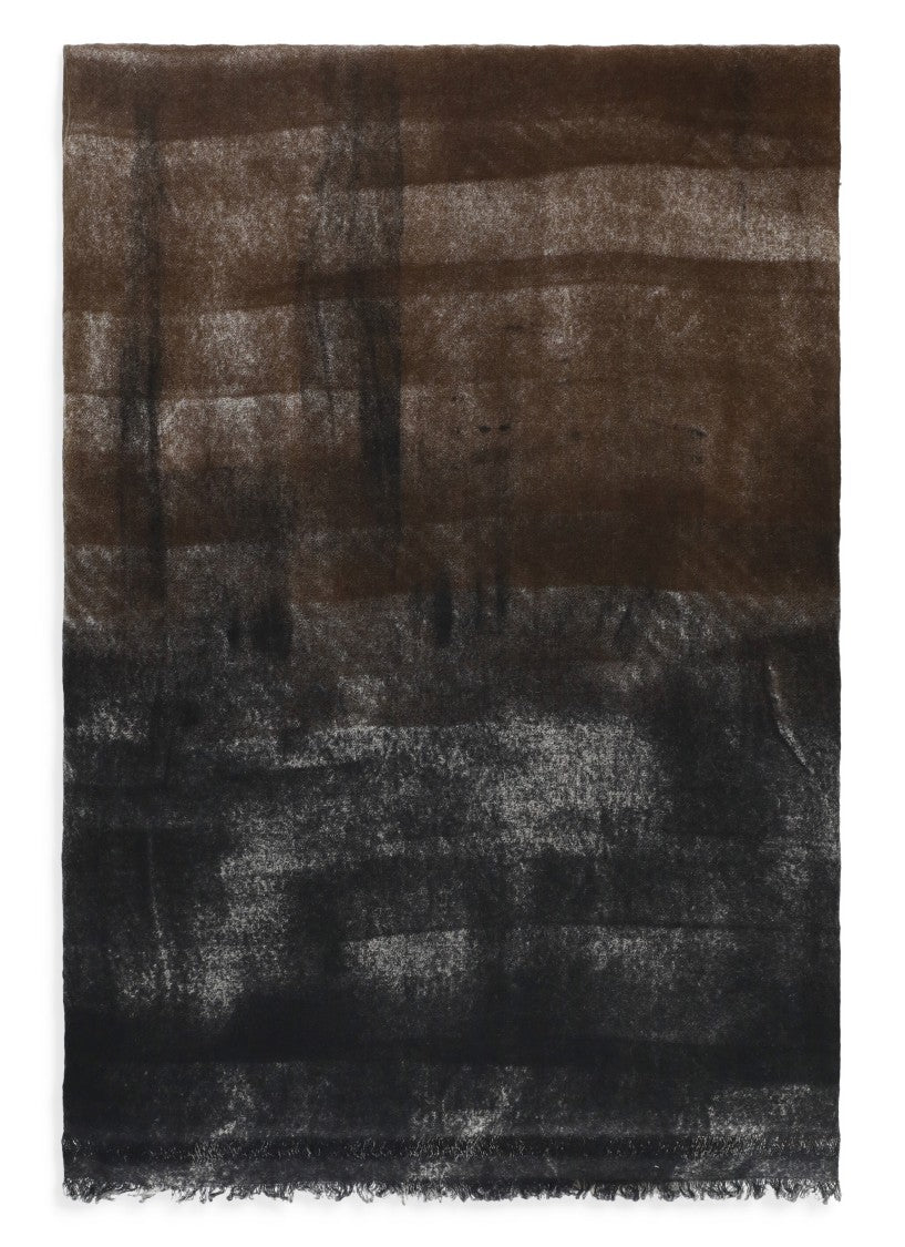 Avant Toi Gradient Wool Scarf With Fringed Edges