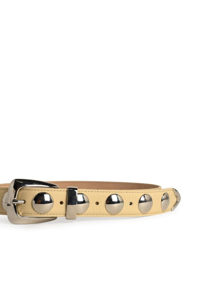 Khaite Benny Studs' Ivory Leather Belt