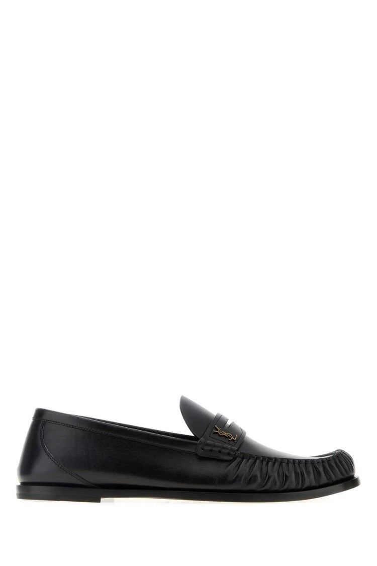 Saint Laurent Black Leather Laurent Loafers