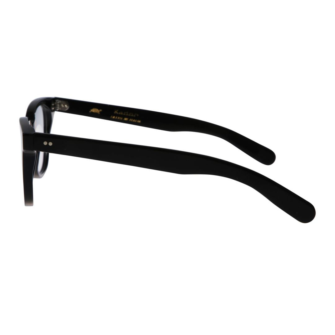 Kador Kore Rounded Square Black Frame Eyeglasses With Metallic Accents