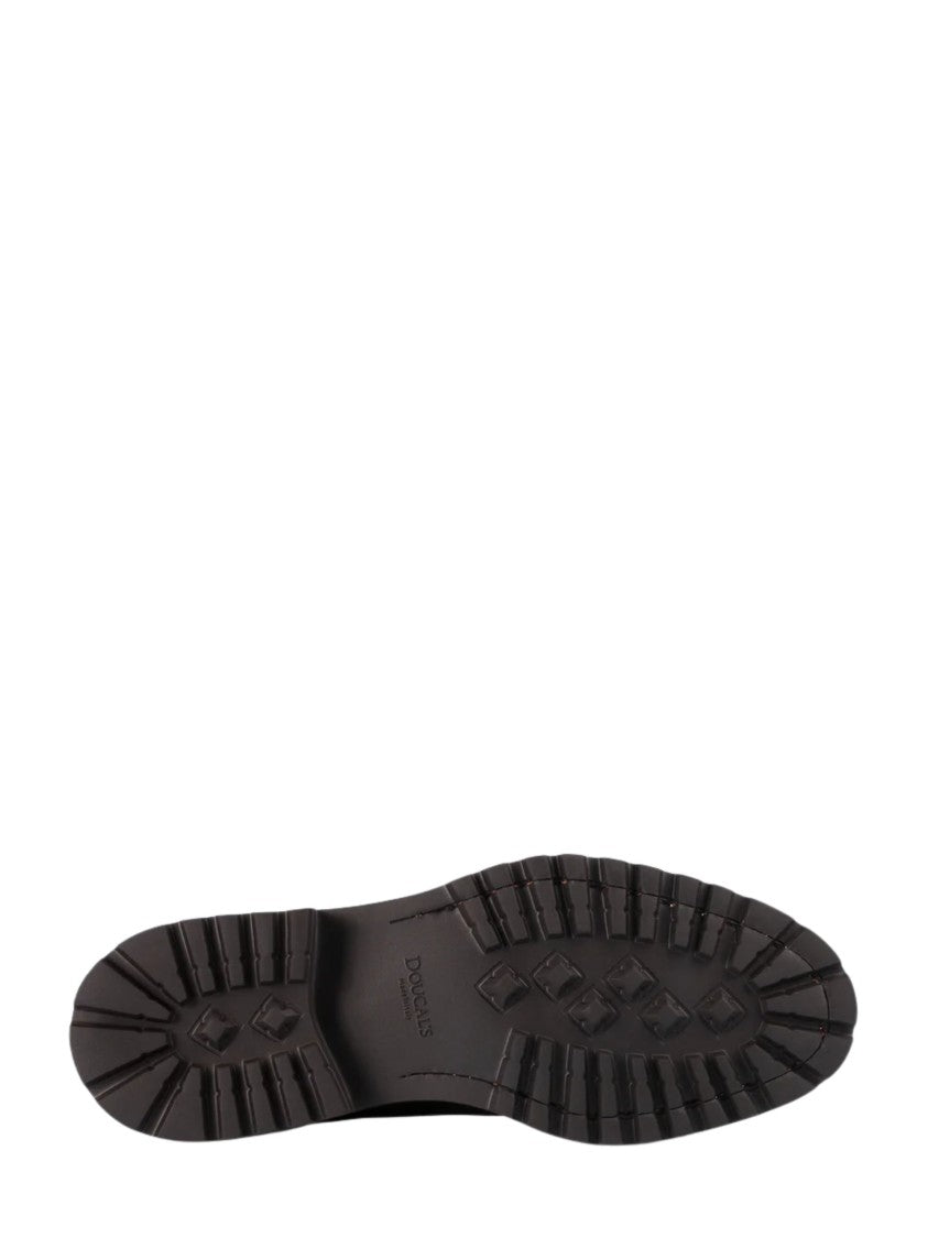Doucal's Black Paraboot Polished Leather Brogues