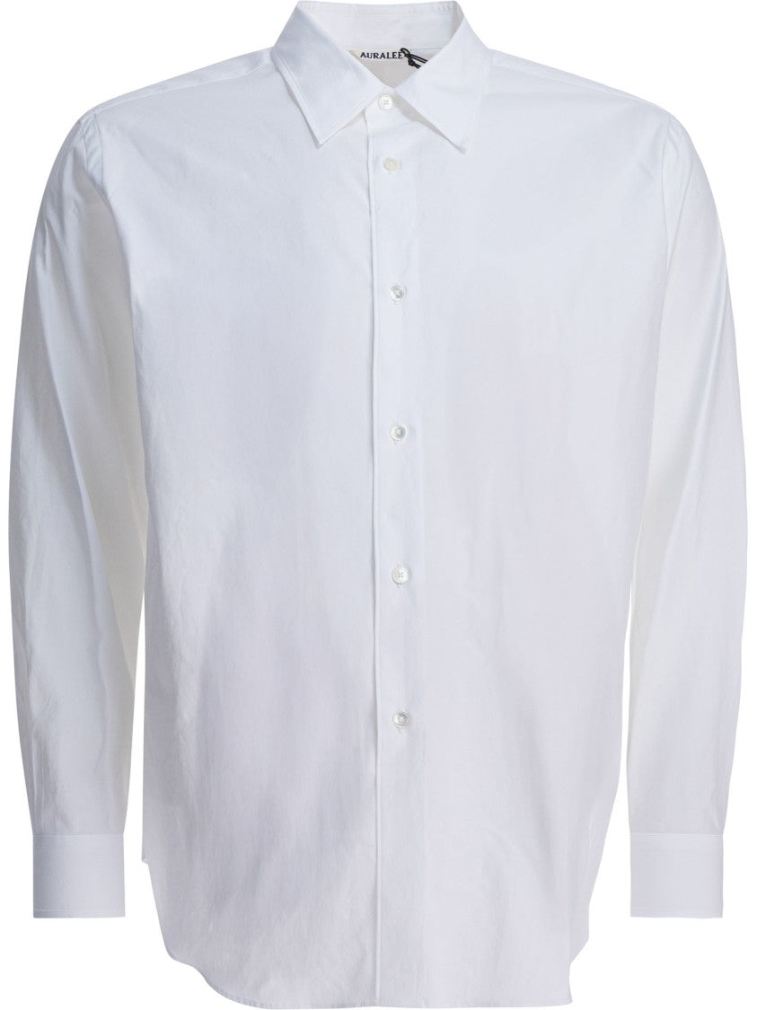 Auralee Classic White Cotton Shirt With Timeless Design