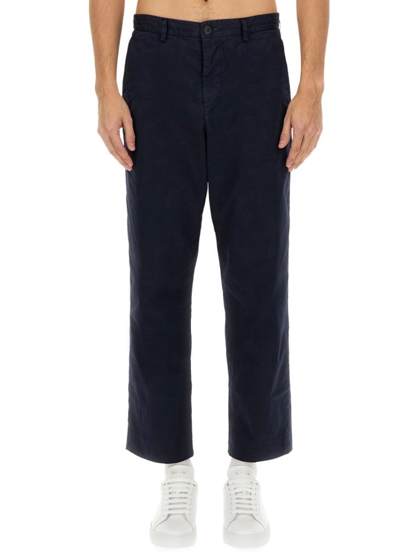 Ps Paul Smith Relaxed Fit Cotton Pants With Subtle Texture