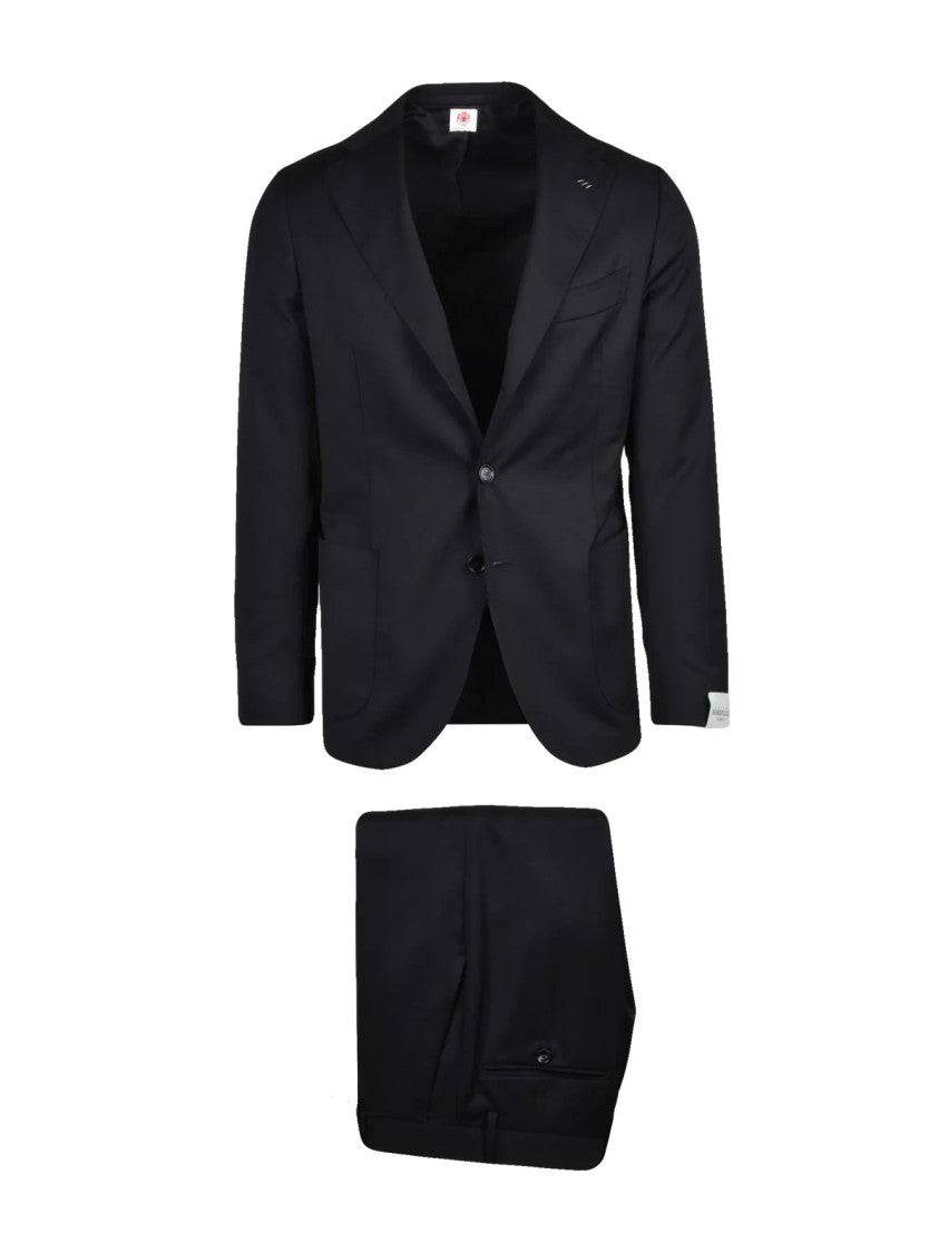 Luigi Borrelli Napoli Black Virgin Wool Suit