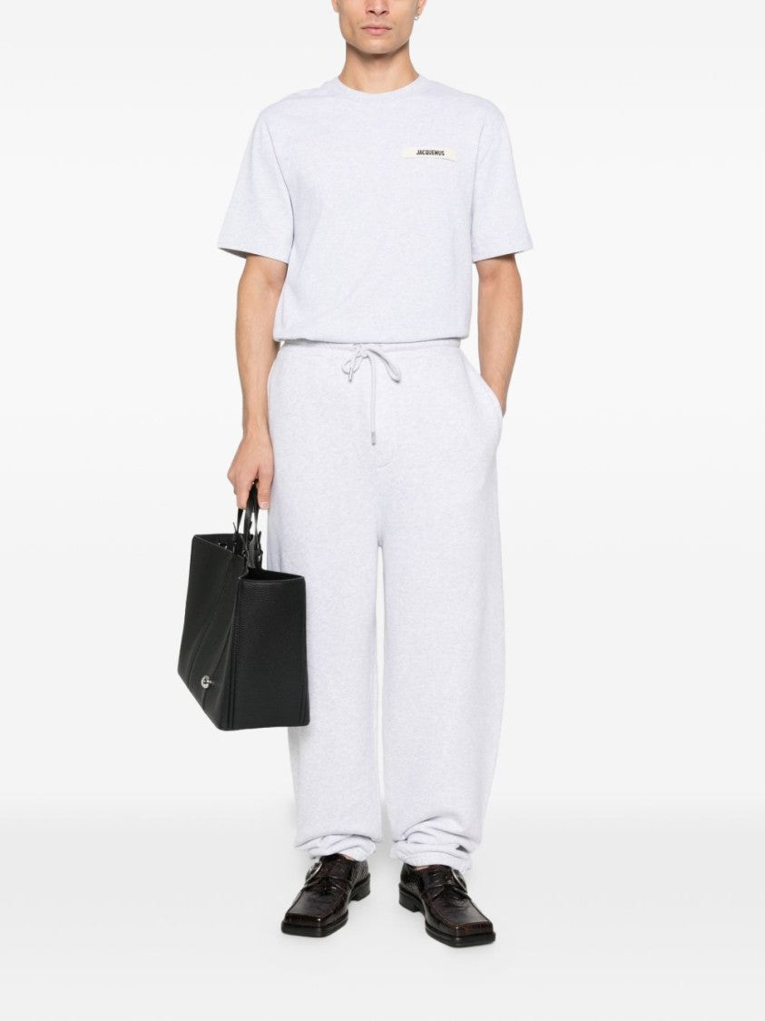 Jacquemus Casual Grey Logo Patch Round T-Shirt