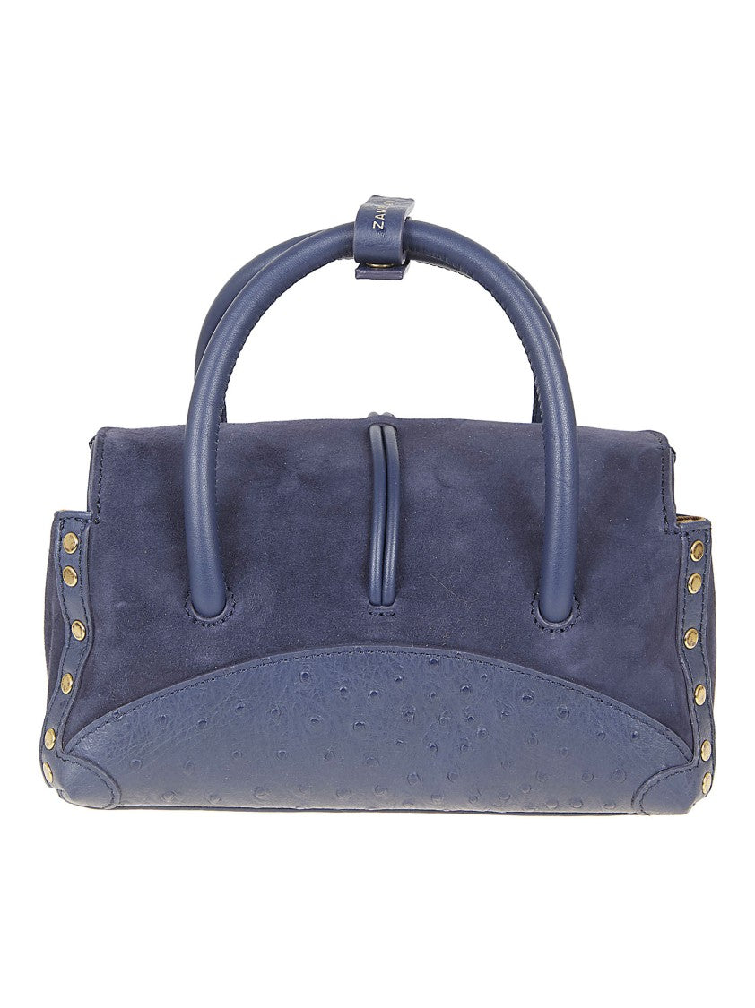 Zanellato Zashmere Leather Dotta Baby Bag With Engraved Metal Clasp