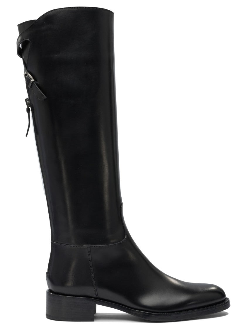 Sartore Black Ankle Boots With Leather Blend