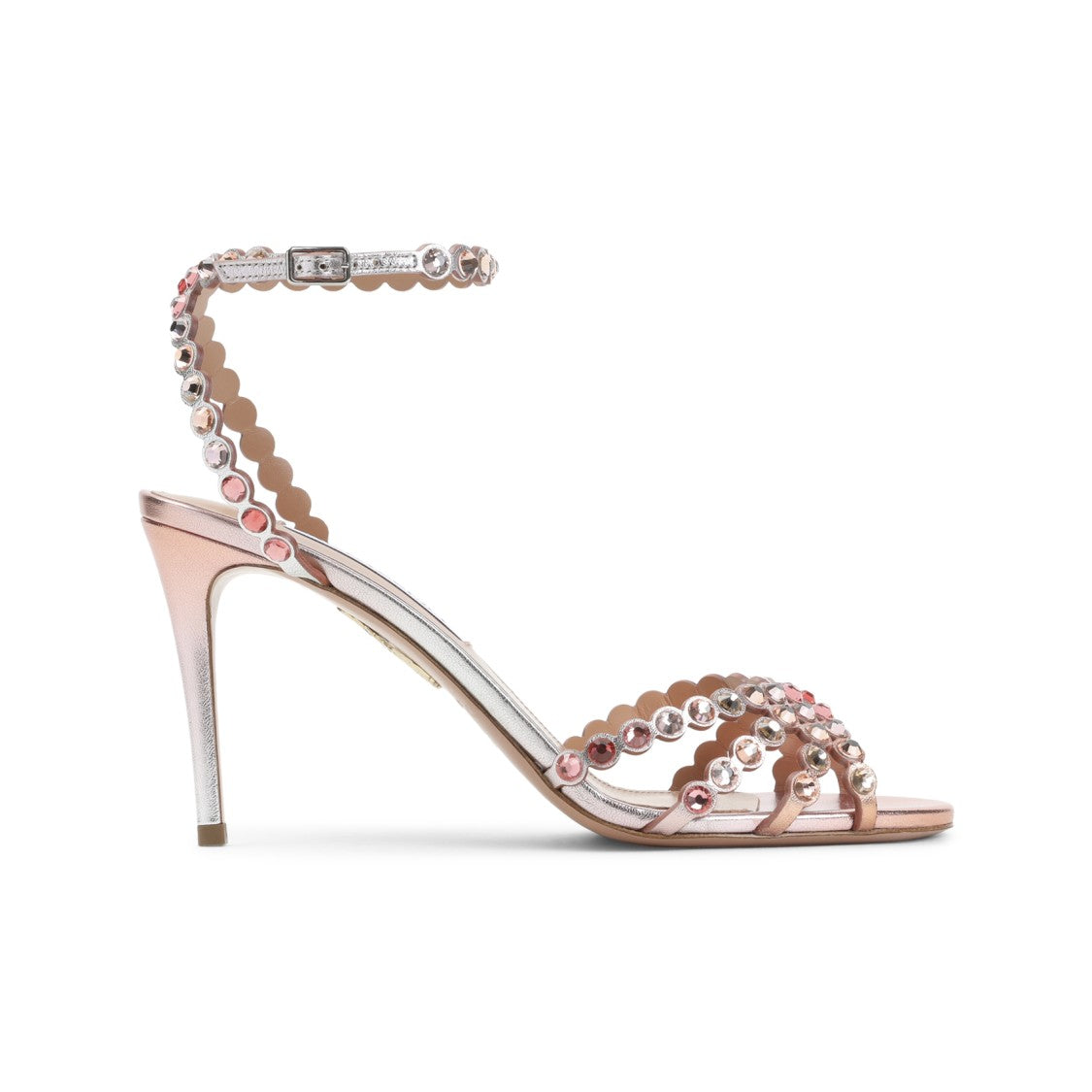 Aquazzura Leather Strass Sandals 9Cm