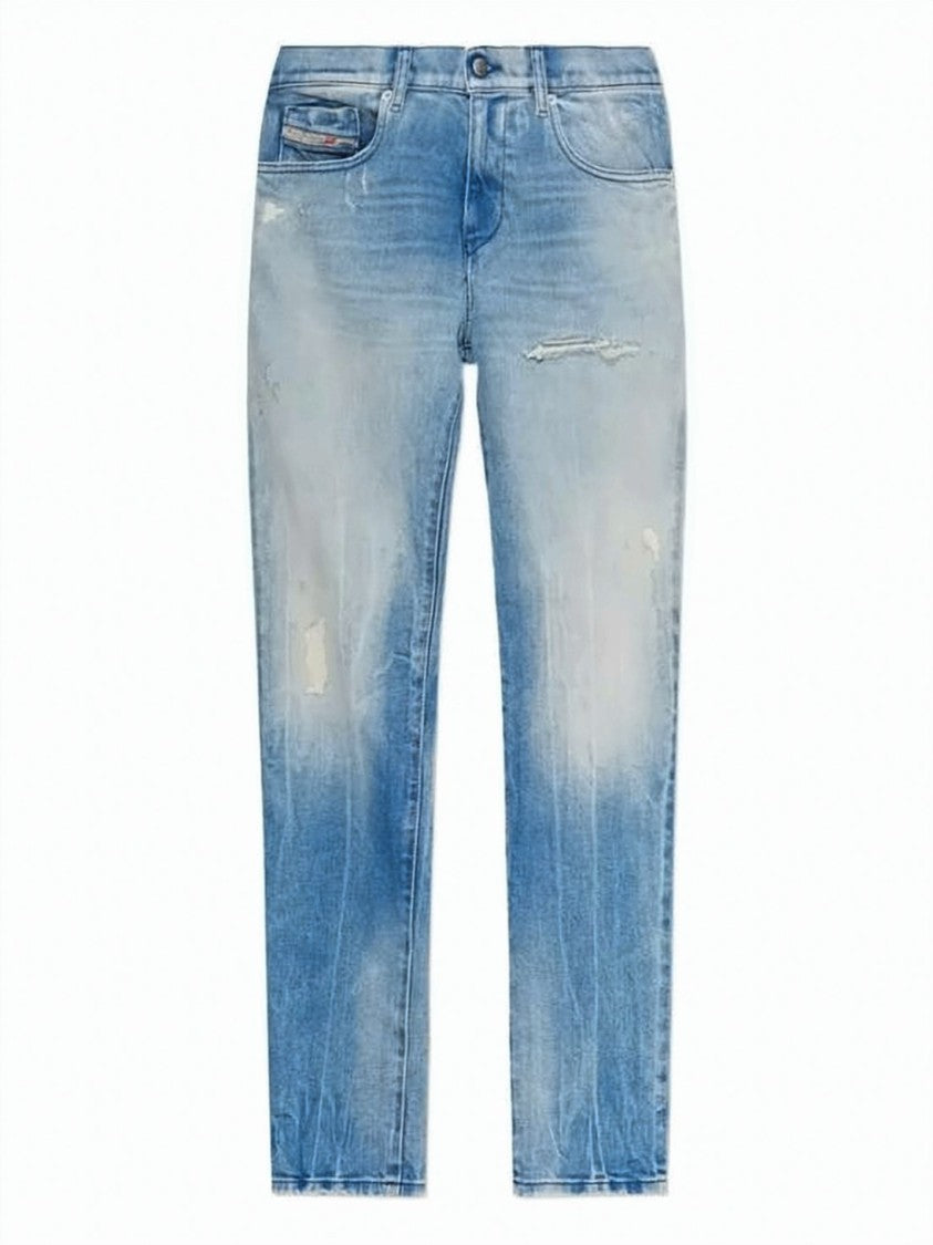 Diesel Slim-Fit Distressed Denim Jeans With Tapered Leg